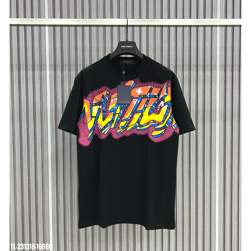 Áo Phông LV Graffiti Premium Nam Nữ Hot Trend , Áo Thun Chất Liệu Cotton Thoáng Mát Dày Dặn Siêu Hot 2023