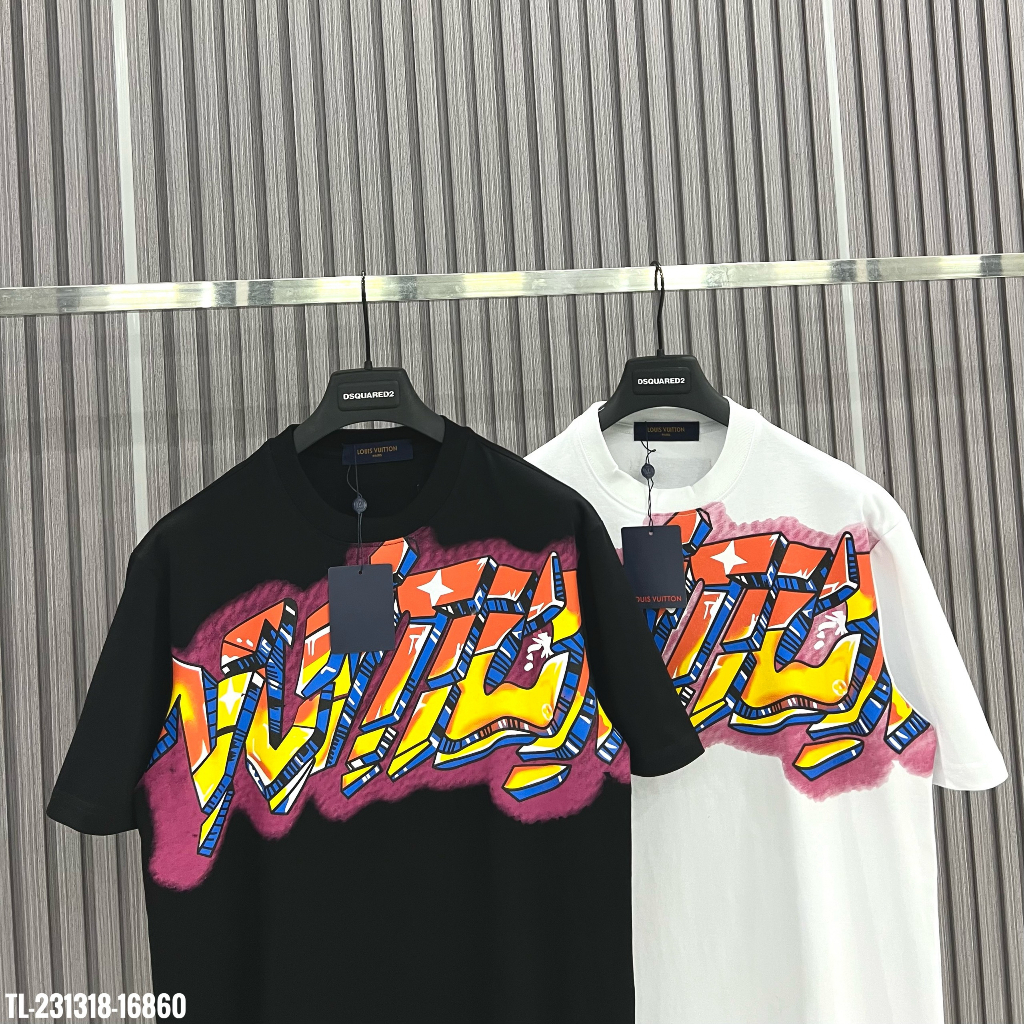 Áo Phông LV Graffiti Premium Nam Nữ Hot Trend , Áo Thun Chất Liệu Cotton Thoáng Mát Dày Dặn Siêu Hot 2023