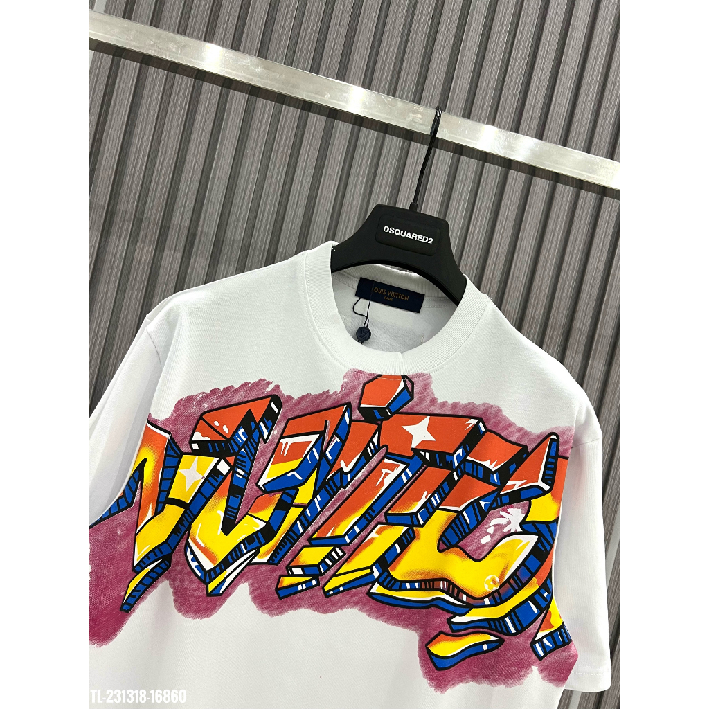 Áo Phông LV Graffiti Premium Nam Nữ Hot Trend , Áo Thun Chất Liệu Cotton Thoáng Mát Dày Dặn Siêu Hot 2023