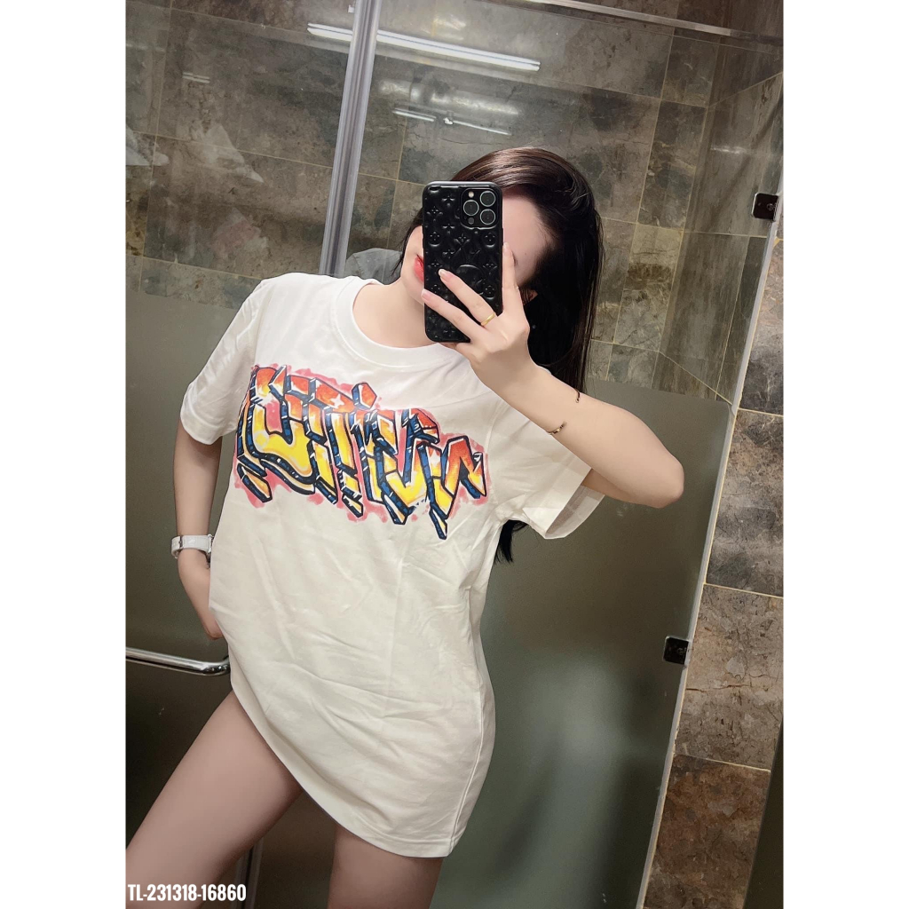 Áo Phông LV Graffiti Premium Nam Nữ Hot Trend , Áo Thun Chất Liệu Cotton Thoáng Mát Dày Dặn Siêu Hot 2023