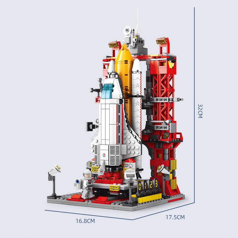 Bộ mô hình đồ chơi lắp ráp 3D xếp hình tàu vũ trụ, phi thuyền cỡ vừa cao 32cm - Shin Case