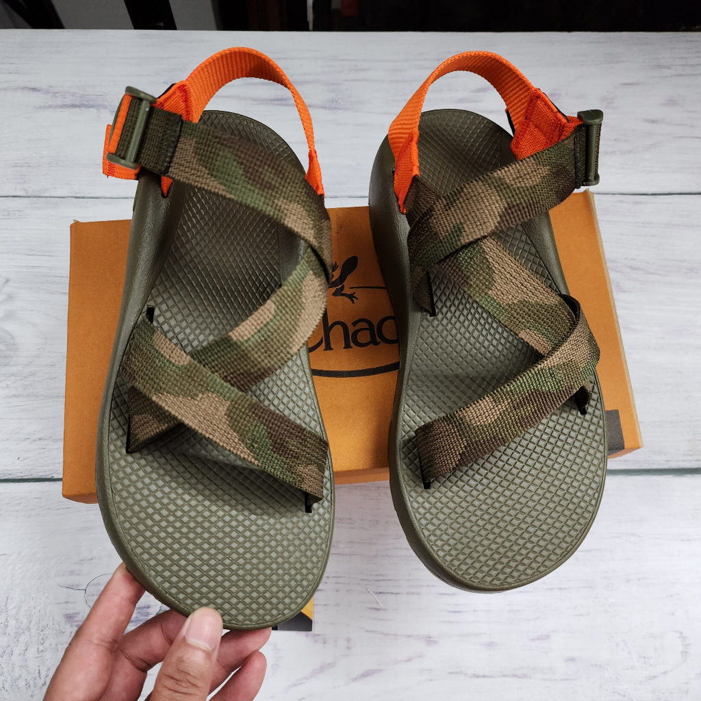 Xăng Đan Chaco Nam Đế Thơm Hương Quế Cao Cấp Mã Rằn Ri Gót Cam TG14 Full Box BH 12 Tháng