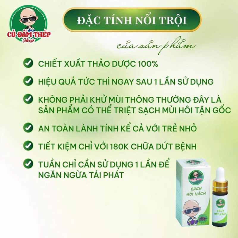 Serum hôi nách Cú Đấm Thép Shop khử mùi hôi nách hôi chân