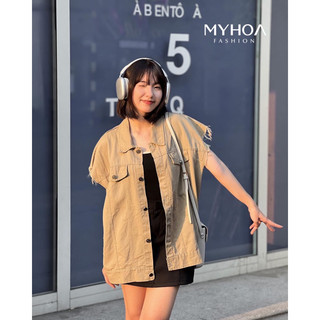 MYHOA| Áo Thô Gile Nữ Form Rộng Tua Viền Mỏng Mùa Hè TKCC