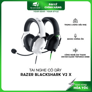 Tai Nghe Có Dây Razer BlackShark V2 X - 2 Phiên Bản Màu - Đen - Trắng - Hàng Chính Hãng - Bảo Hành 12 Tháng