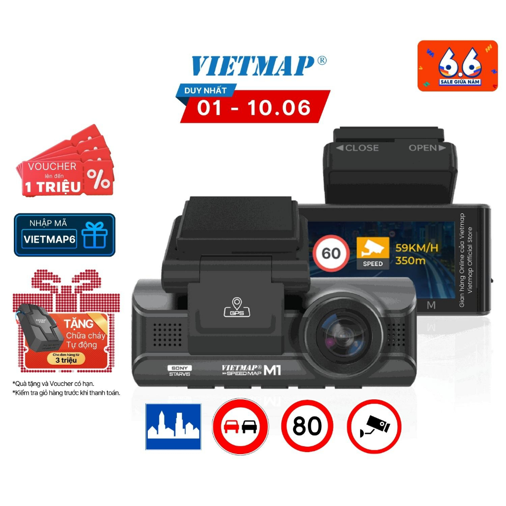 Camera Vietmap Speed Map M1 - Cảnh báo giao thông - Cảnh báo vượt tốc độ - Hàng chính hãng