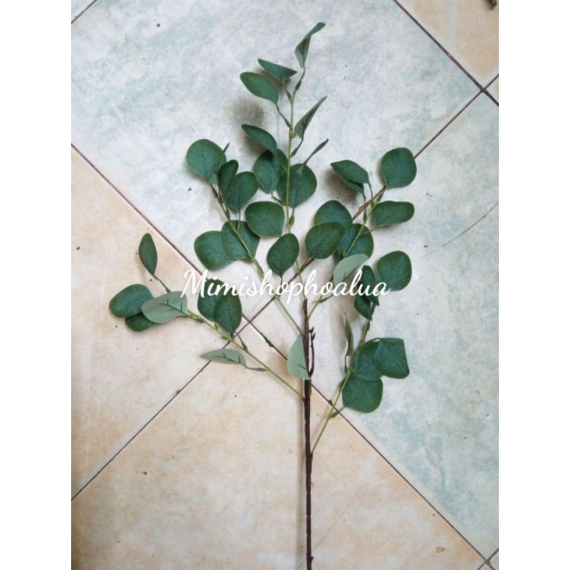 Cây giả- Cành lá táo dài 5 nhánh  Lá bạch đàn  - trang trí nhà cửa, làm cây giả