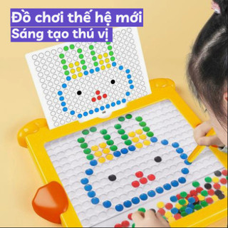 Bảng vẽ xếp hình nam châm thế hệ mới - Đồ chơi giáo dục bảng vẽ bút bi nam châm từ tính cho bé