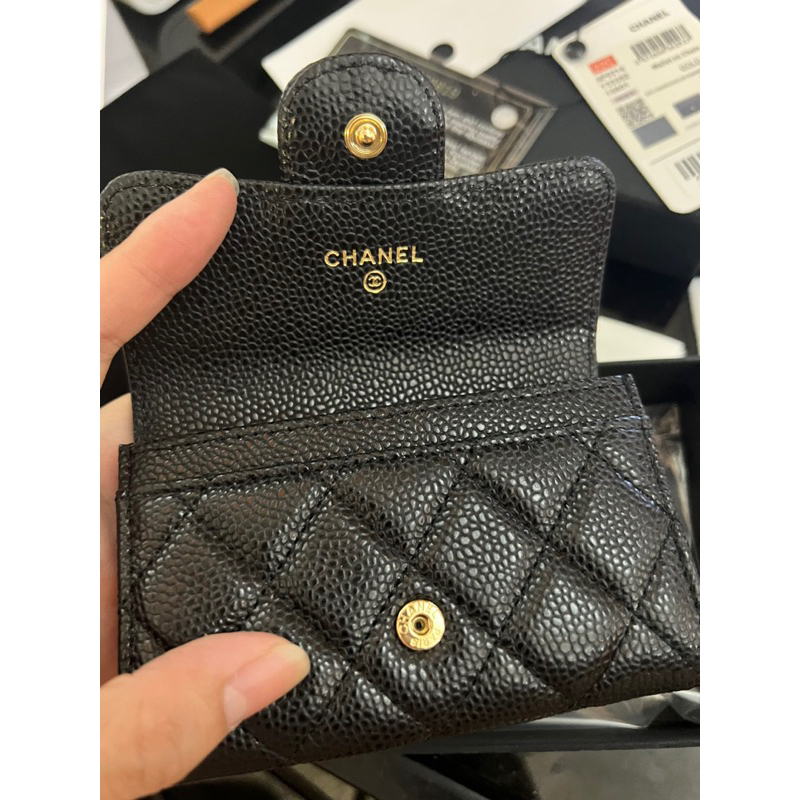 💎Ví CC WALLET MINI SIEU CAP - Size 11cm - Da bê hạt caviar nhập khẩu