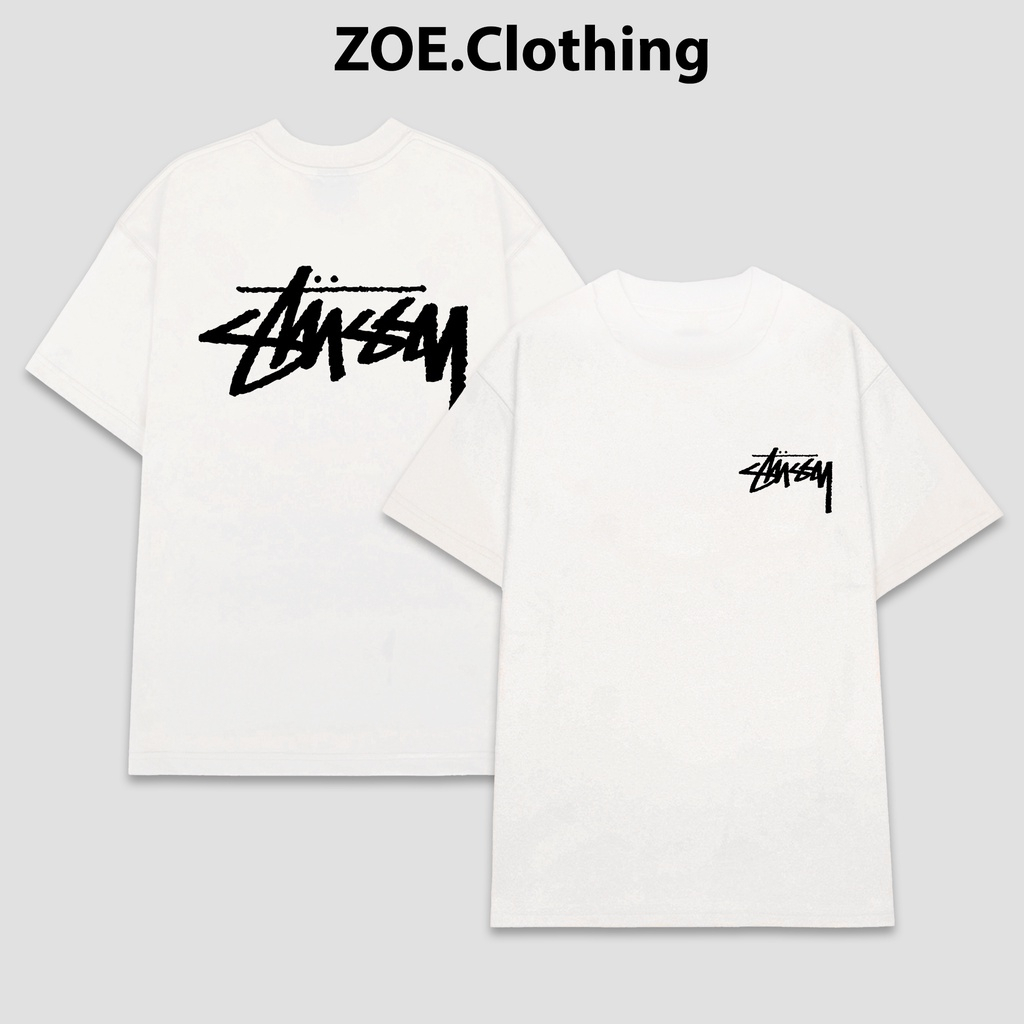 Áo Phông Stussy Basic  form rộng In chữ   Áo thun nam tay lỡ unisex cao cấp Cotton 100% thấm hút mồ hôi