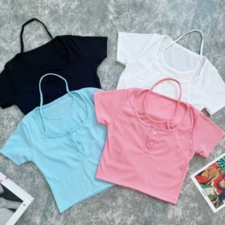 Áo croptop cổ yem nữ xinh
