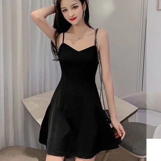 Đầm 2 dây IELGY dáng chữ A thiết kế hở vai phong cách Hàn quốc giá rẻ