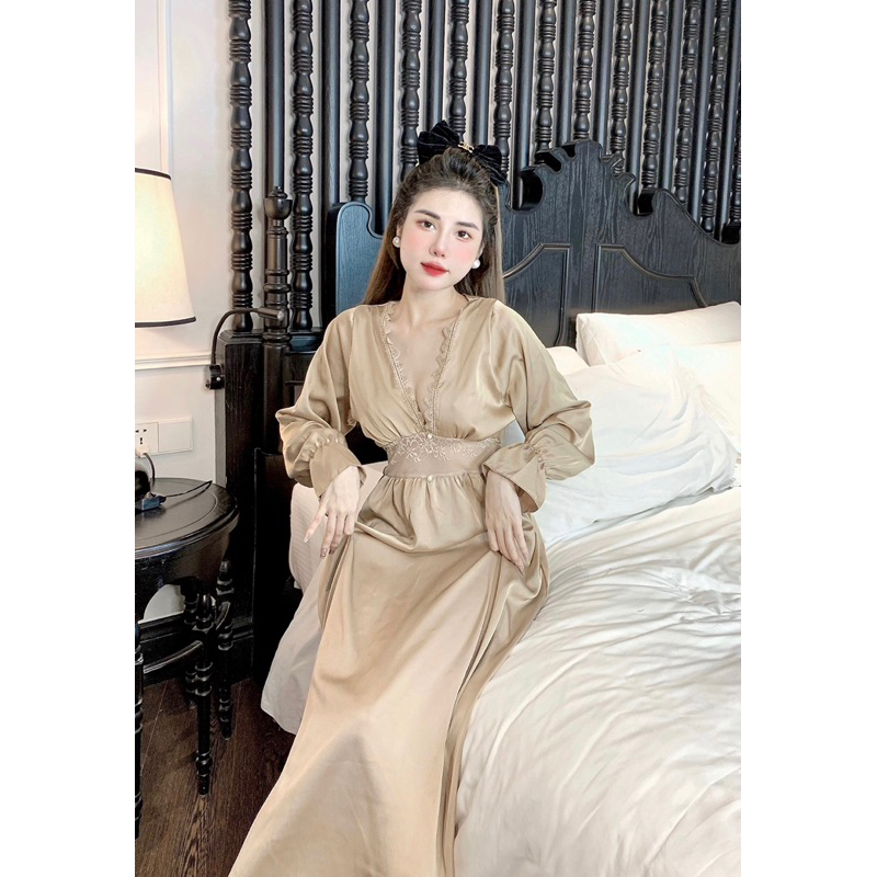 Sét bộ ngủ pijama hàng thiết kế chất lụa mịn mát siêu sang