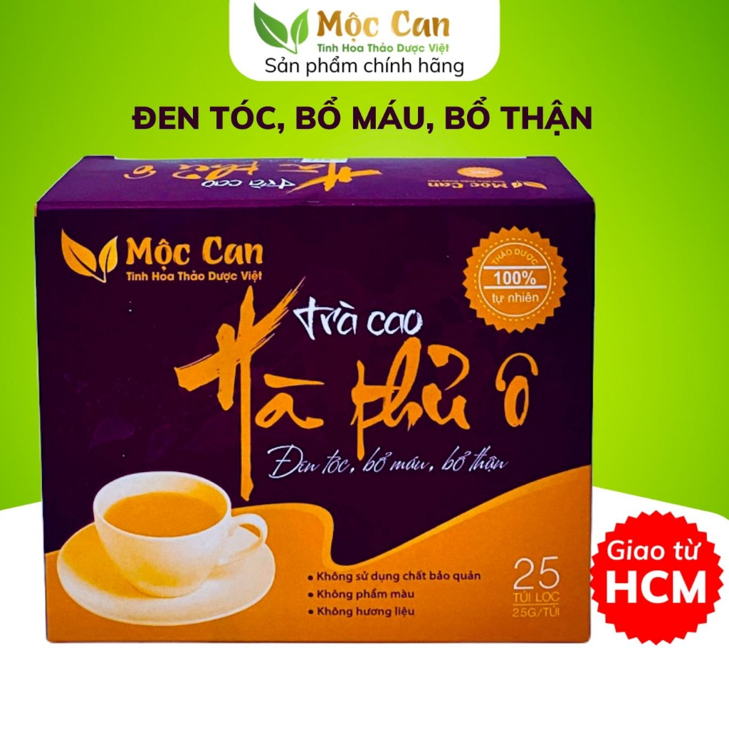 Trà Cao Hà Thủ Ô túi lọc Mộc Can hộp 125g (25 túi lọc x 2.5g)