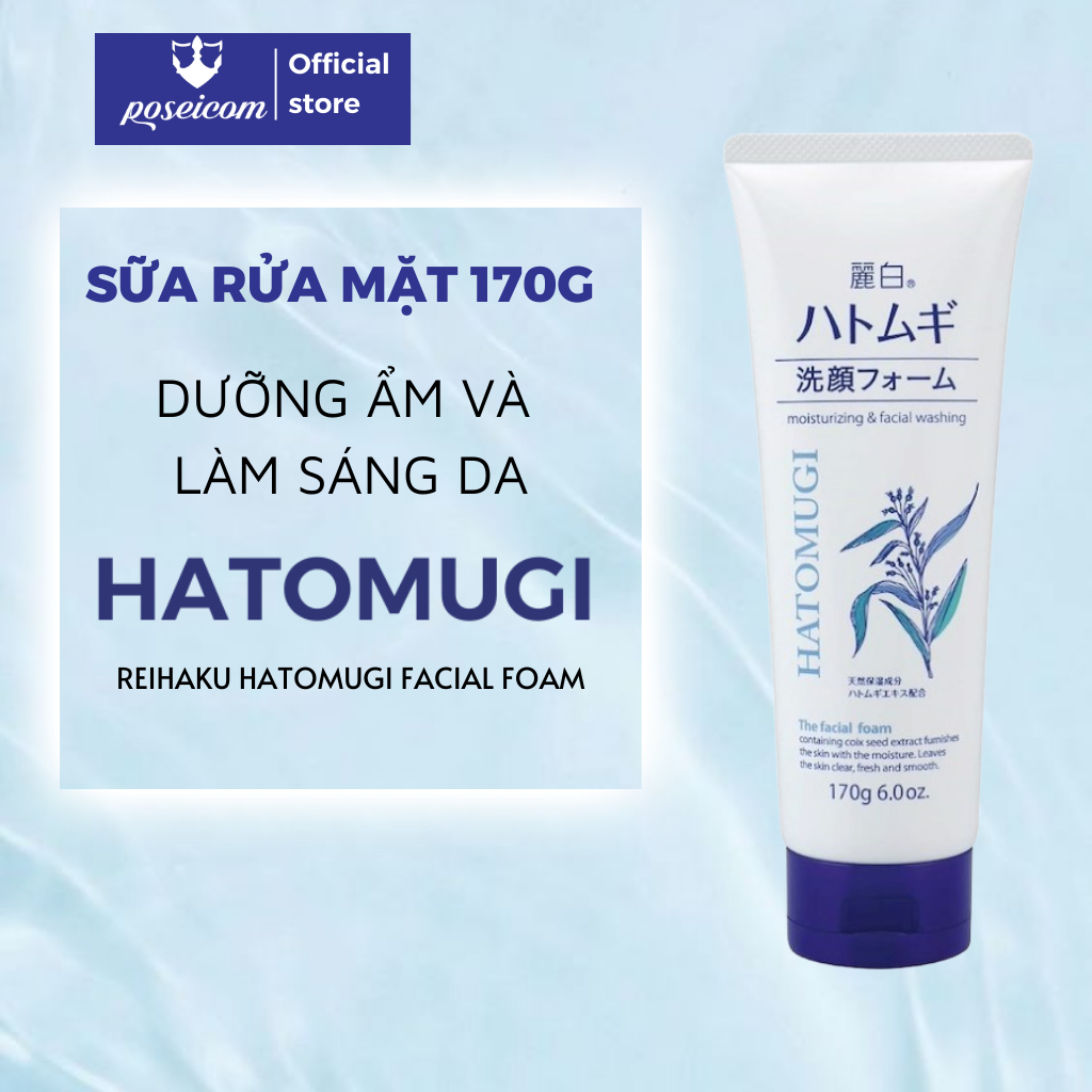 Sữa Rửa Mặt Hatomugi Ý Dĩ Trắng Da, Dưỡng Ẩm Cleansing Facial Foam 130g 170g