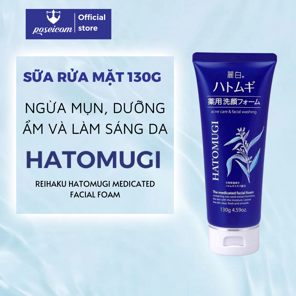 Sữa Rửa Mặt Hatomugi Ý Dĩ Trắng Da, Dưỡng Ẩm Cleansing Facial Foam 130g 170g