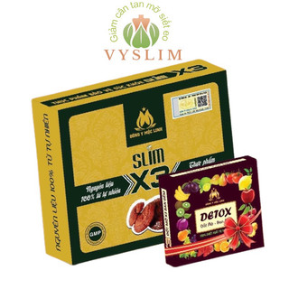 Slim X3 Đông y Mộc Linh viên giam cân an toàn + tặng detox thảo mộc