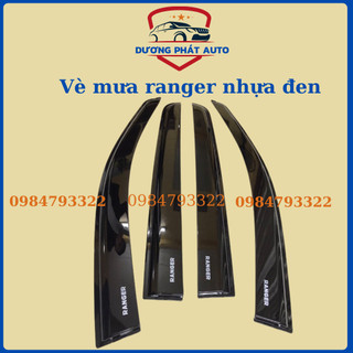 Vè che mưa xe Ford Ranger 2014 - 2022, 2023 nhựa đen thái dày cao cấp