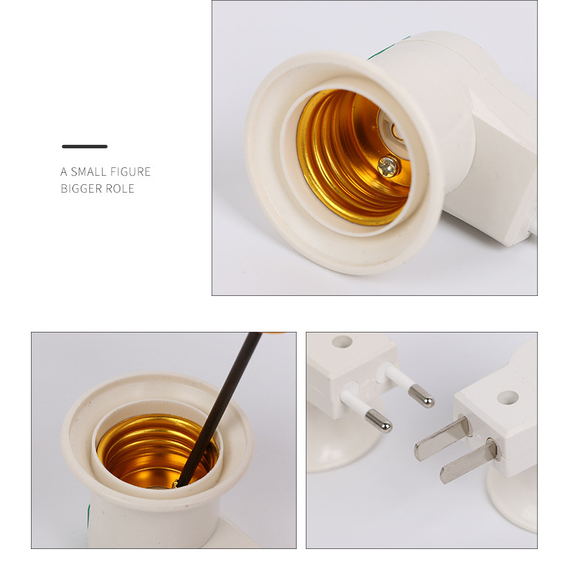 Đuôi đèn có công tắc dạng phích cắm, chuôi gắn đèn xoắn không dây có nút tắt mở tiện dụng, vỏ ngoài cách điện bền bỉ