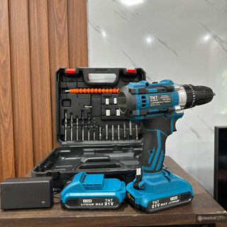 Máy khoan pin TNT 3 chức năng đầu 10ly có búa khoan tường kèm bộ phụ kiện 24 chi tiết Điện Máy Quyết Trang