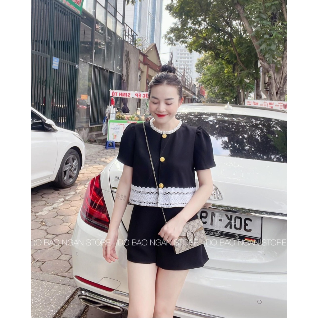 Siêu phẩm sét so mi phối ren kèm quần sooc TH811