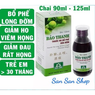    CHÍNH HÃNG  Siro Ho Bảo Thanh  Bổ phế - Giảm Ho - Hoá Đờm   125ml   