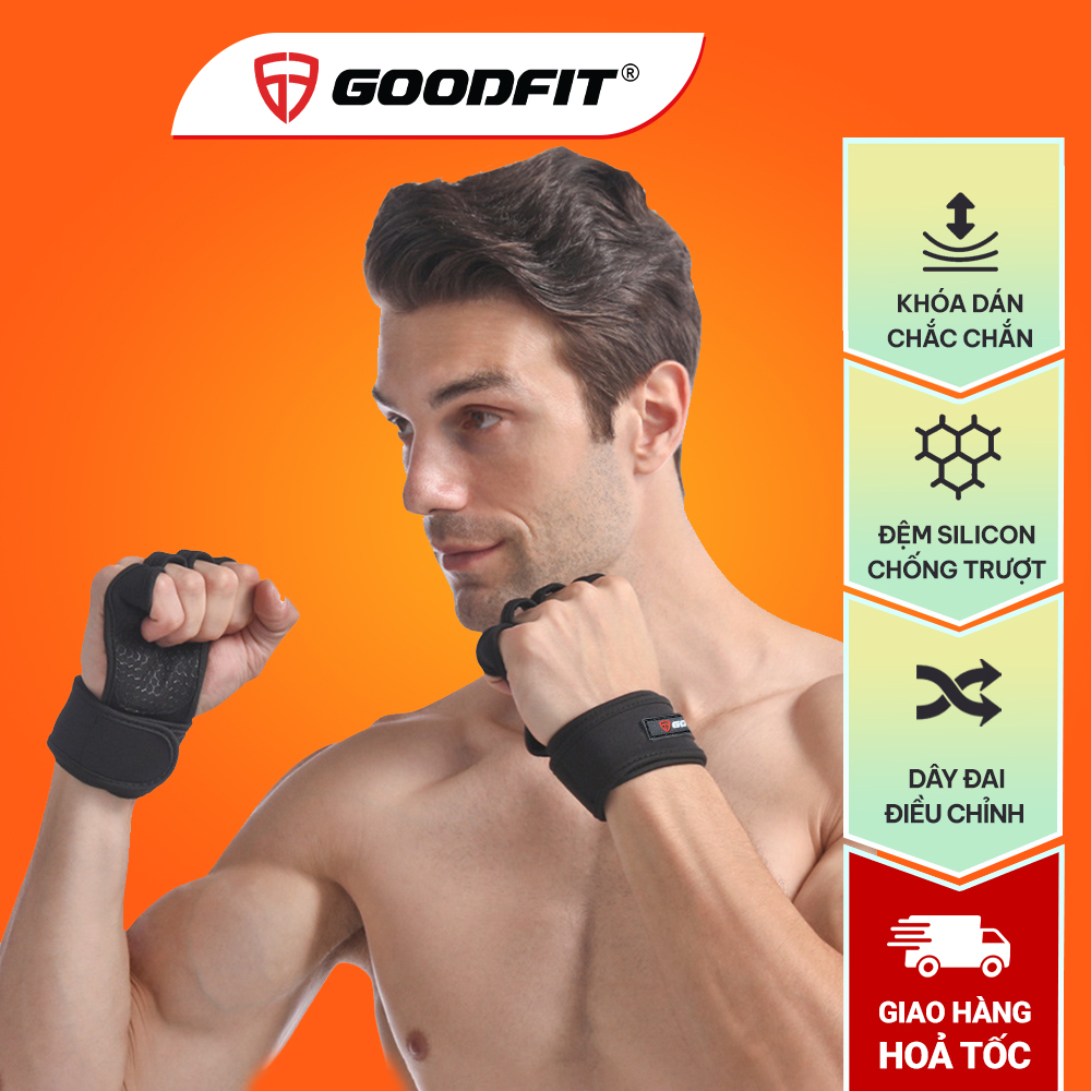 Găng tay tập Gym kết hợp quấn cổ tay GoodFit GF207G chống chai tay, bảo vệ cổ tay