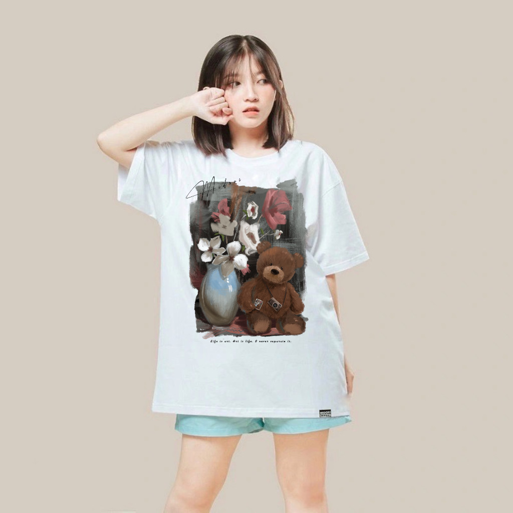 Áo thun form rộng tay lỡ unisex Phông Nam Nữ BEAR ART Local Brand Midori M Studio