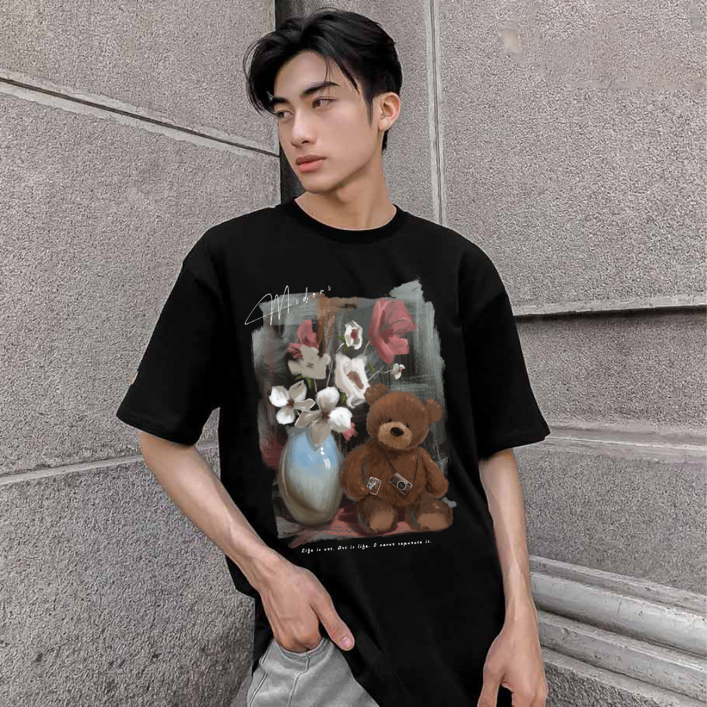 Áo thun form rộng tay lỡ unisex Phông Nam Nữ BEAR ART Local Brand Midori M Studio