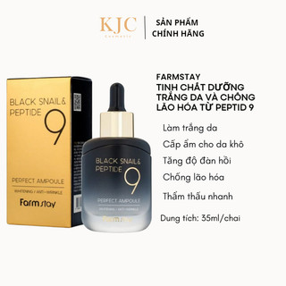 Tinh chất dưỡng trắng da và chống lão hóa từ ốc sên đen & Peptide 9 - FARMSTAY BLACK SNAIL & PERFECT 9 AMPOULE