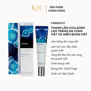 Thanh lăn tinh chất Collagen làm trắng và giảm bọng mắt- FARMSTAY COLLAGEN WATER FULL MOIST ROLLING EYE SERUM