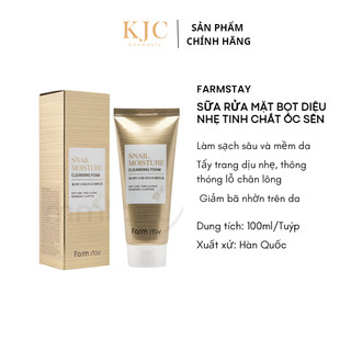 Sữa rửa mặt bọt dịu nhẹ tinh chất ốc sên - FARMSTAY MOISTURE CLEANSING FOAM