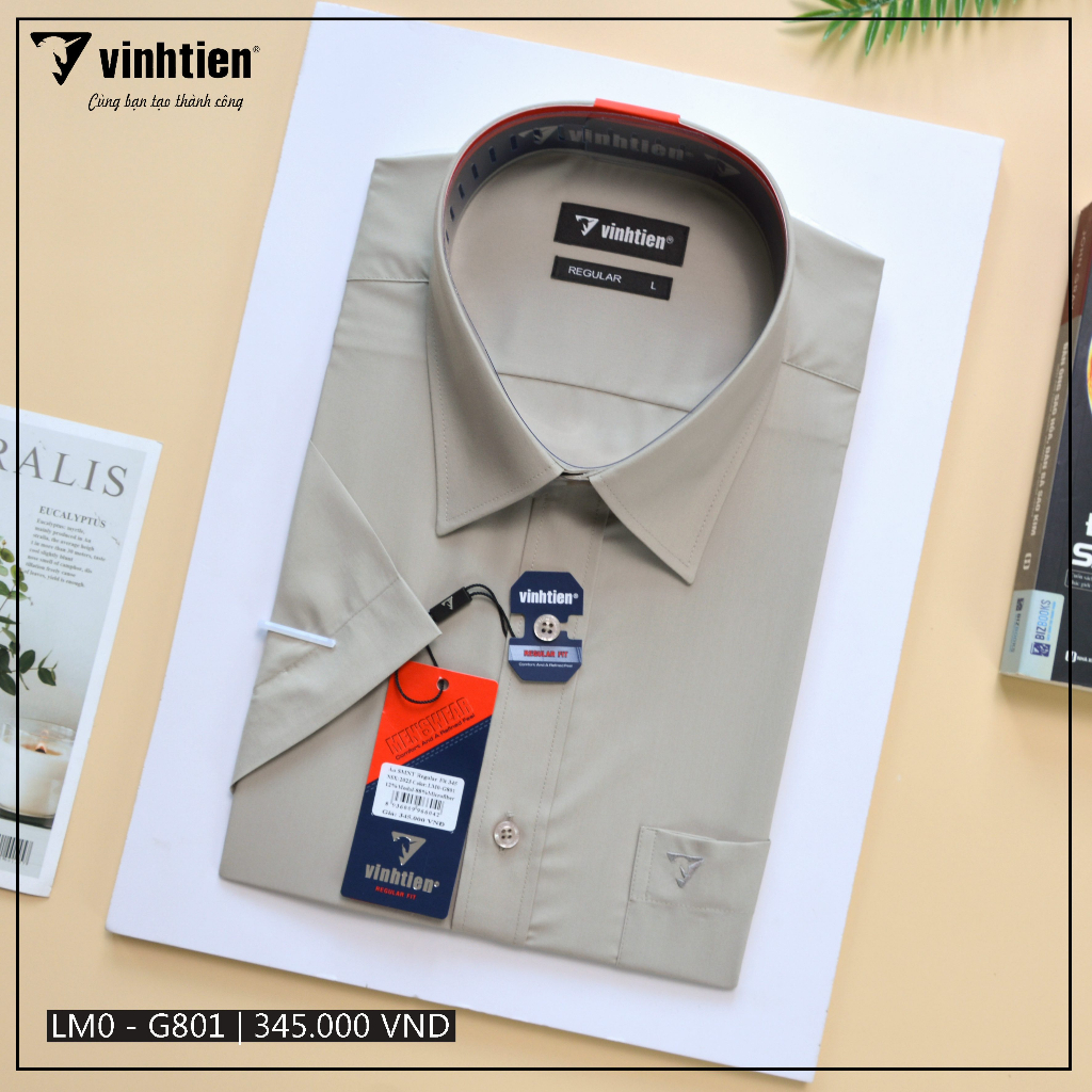 Áo Sơ Mi Ngắn Tay Màu Vạt Ngang Form Regular Vĩnh Tiến 345 - Nhiều Màu