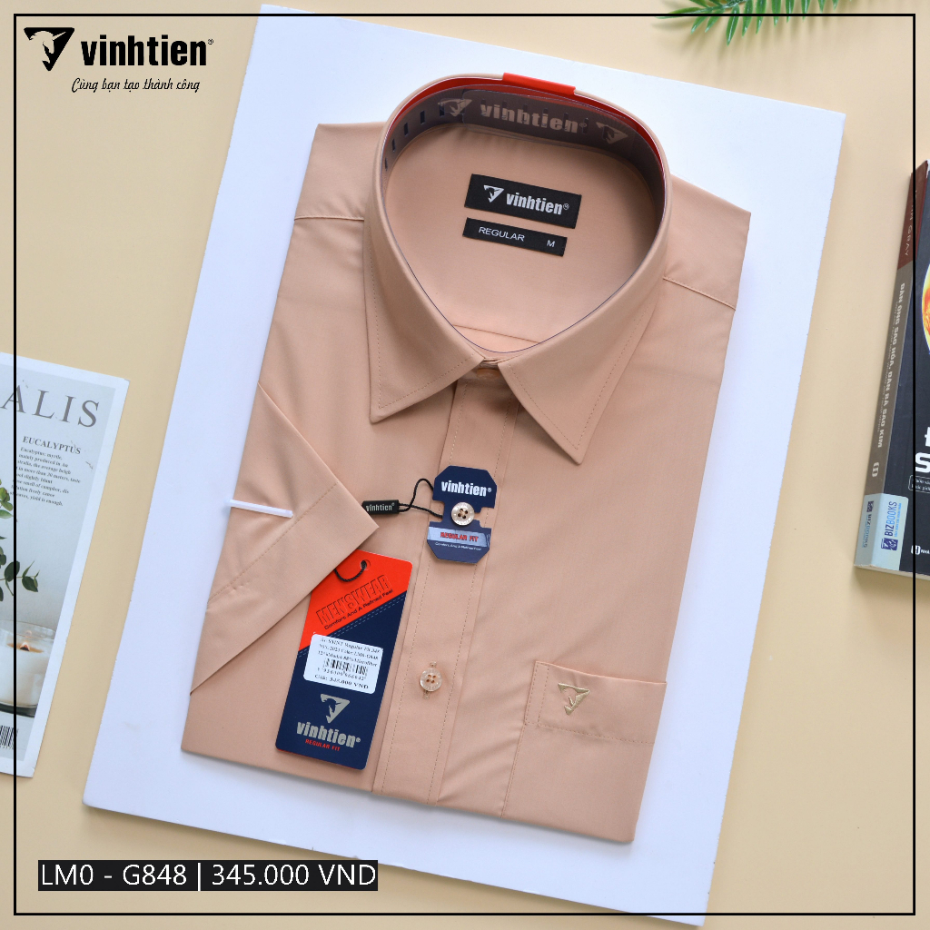 Áo Sơ Mi Ngắn Tay Màu Vạt Ngang Form Regular Vĩnh Tiến 345 - Nhiều Màu