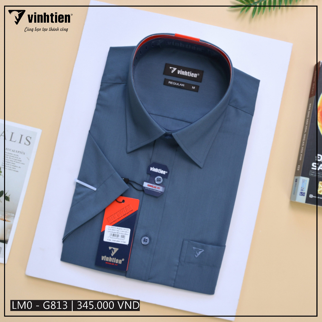 Áo Sơ Mi Ngắn Tay Màu Vạt Ngang Form Regular Vĩnh Tiến 345 - Nhiều Màu