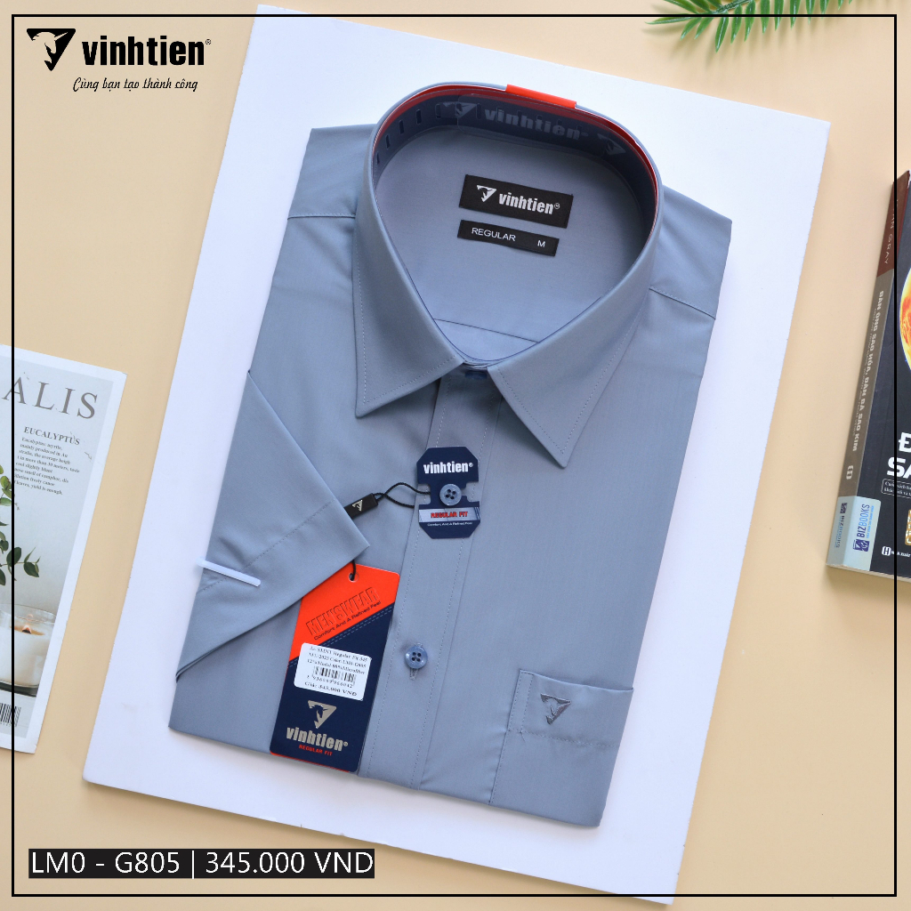 Áo Sơ Mi Ngắn Tay Màu Vạt Ngang Form Regular Vĩnh Tiến 345 - Nhiều Màu