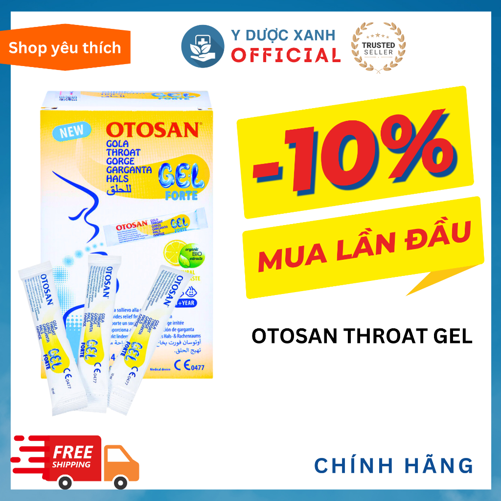 Mua  OTOSAN THROAT GEL FORTE, 14 gói, Gel ngậm giảm đau họng cho trẻ em - Y Dược Xanh