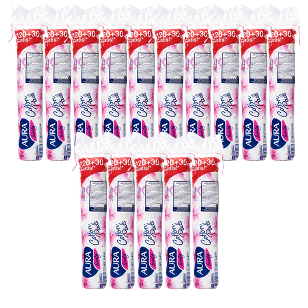 Combo 3 Bông tẩy trang Aura Beauty 120+30 miếng