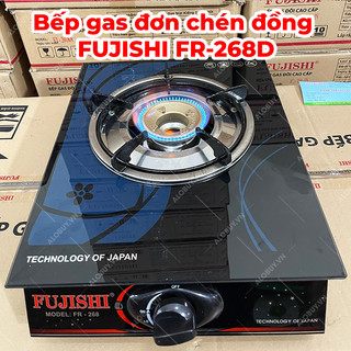 Bếp gas chén đồng đơn mặt kính FUJISHI FR-268D - Kính xanh - Dùng bình gas lớn 6kg/ 12kg