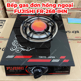 Bếp gas hồng ngoại đơn FUJISHI FR-268 - Kính đen - Dùng bình gas lớn 6kg/ 12kg