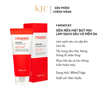 Sữa Rửa Mặt Bọt Mịn Làm Sạch Sâu và Mềm Da - FARMSTAY CERAMIDE MOISTURE CLEANSING FOAM