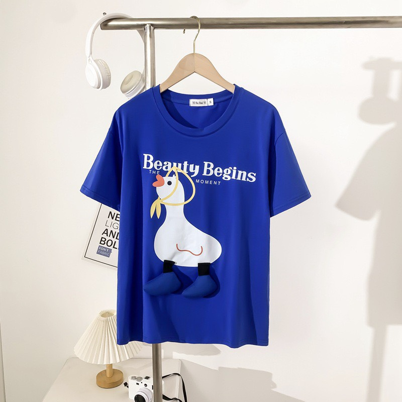 Set áo gia đình Hokiha Kid hình con vịt chất cotton mềm mại, thoáng mát, thấm hút mồ hôi tốt TE338