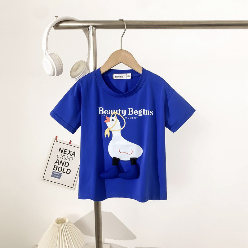 Set áo gia đình Hokiha Kid hình con vịt chất cotton mềm mại, thoáng mát, thấm hút mồ hôi tốt TE338