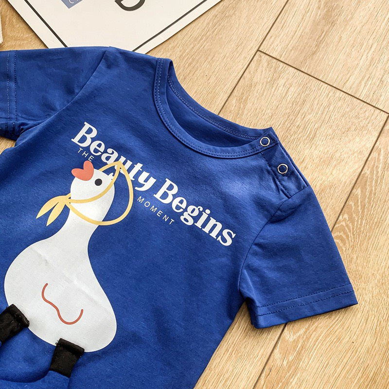 Set áo gia đình Hokiha Kid hình con vịt chất cotton mềm mại, thoáng mát, thấm hút mồ hôi tốt TE338