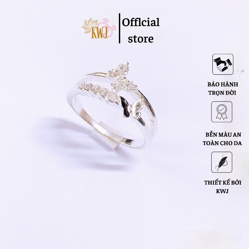 Nhẫn hồ điệp kep, bạc ta