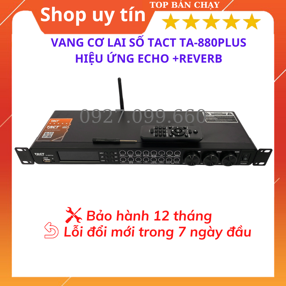 Vang cơ lai số TACT-880Plus Âm thanh sống động,hiệu ứng Echo+Reverb ,chống hú rít tốt,có kết nối Bluetooth,giải mac DAC.