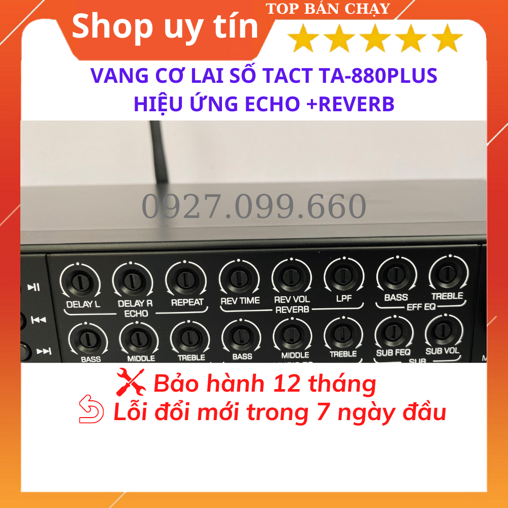 Vang cơ lai số TACT-880Plus Âm thanh sống động,hiệu ứng Echo+Reverb ,chống hú rít tốt,có kết nối Bluetooth,giải mac DAC.