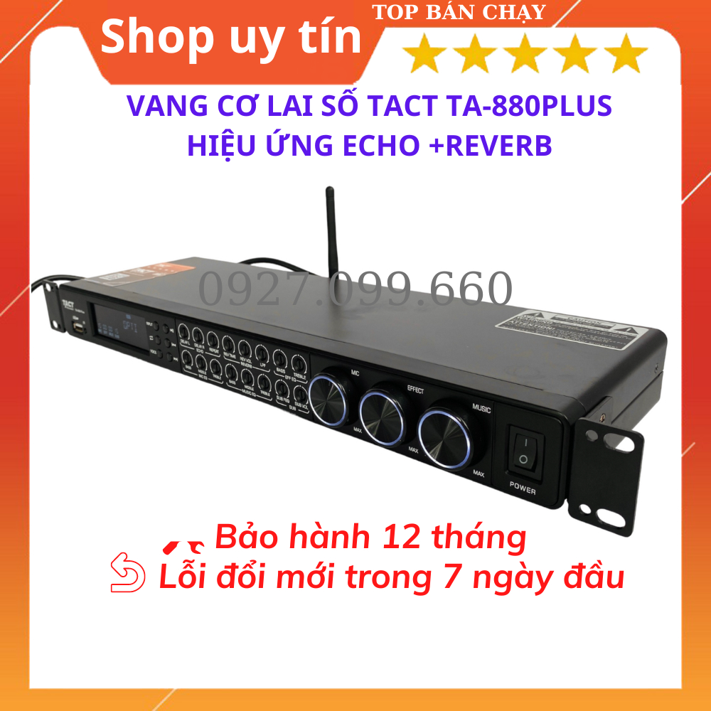 Vang cơ lai số TACT-880Plus Âm thanh sống động,hiệu ứng Echo+Reverb ,chống hú rít tốt,có kết nối Bluetooth,giải mac DAC.