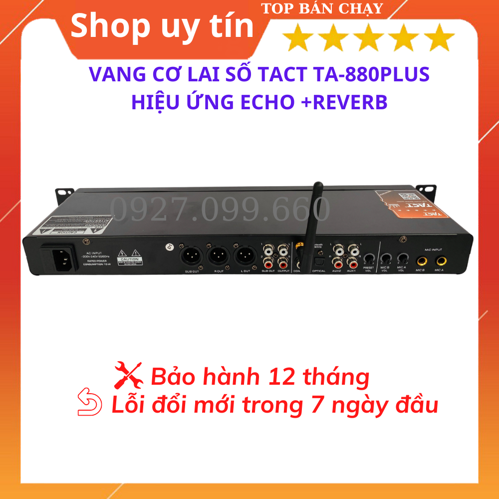 Vang cơ lai số TACT-880Plus Âm thanh sống động,hiệu ứng Echo+Reverb ,chống hú rít tốt,có kết nối Bluetooth,giải mac DAC.