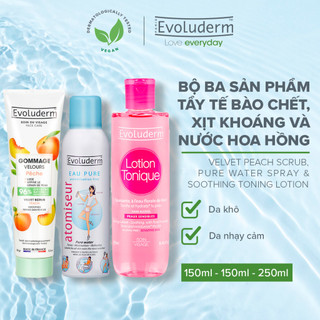 Bộ sản phẩm cấp ẩm dưỡng da và tẩy tế bào chết dành cho mặt Evoluderm 12206, 3061, 22006